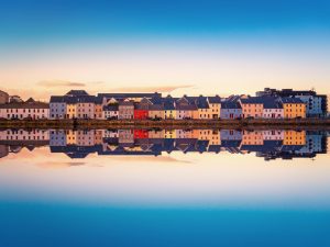 Panorma sunset view of Galway City