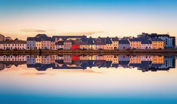 Panorma sunset view of Galway City